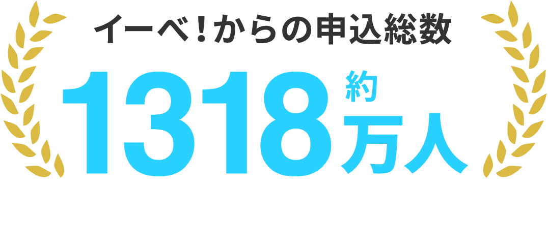 イーべ！からの申込総数 約1318万人